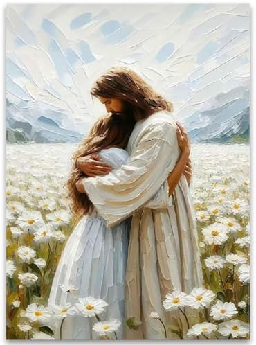 Jesus Paint by Numbers Kit for Adults Framed Canvas 12X16 in, Frameworkless by FairylandJinWenn