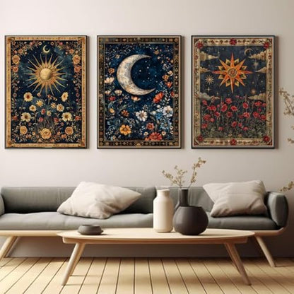 AIBOERL 3 Pack Paint by Numbers Kit for Adults Beginner,Sun Moon, 12X16In - Image 4
