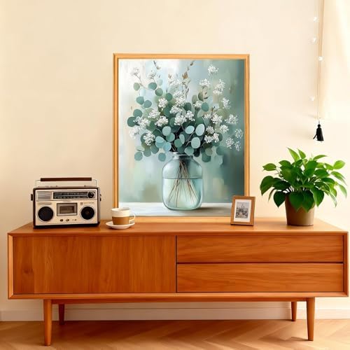 AIRDEA Flowers Paint by Numbers for Adults Beginner,Myosotis Alpestris Painting by Number Kits on Canvas,Frameless,16x20in DIY Acrylic Painting,Home Wall Decor - Image 2