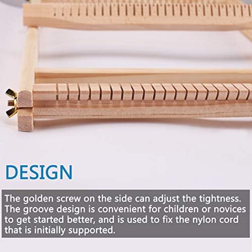 Wooden Weaving Loom Kit for Kids and Adults, Tapestry Loom 15.2x9.85 in - Image 5