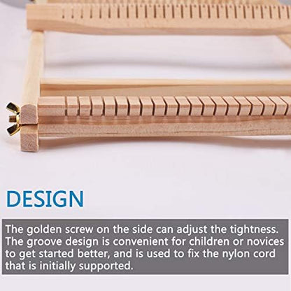 Wooden Weaving Loom Kit for Kids and Adults, Tapestry Loom 15.2x9.85 in - Image 5