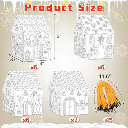 80UncleKimby 25Sets Christmas Crafts Gingerbread House Coloring Kit - Image 3