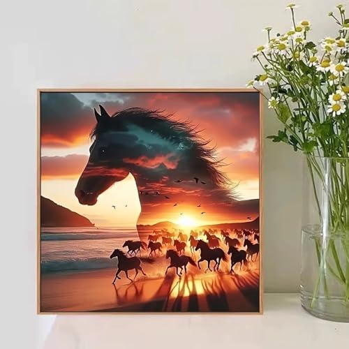 Horse Paint by Numbers Kit for Adults, 16x16 inch - Image 7