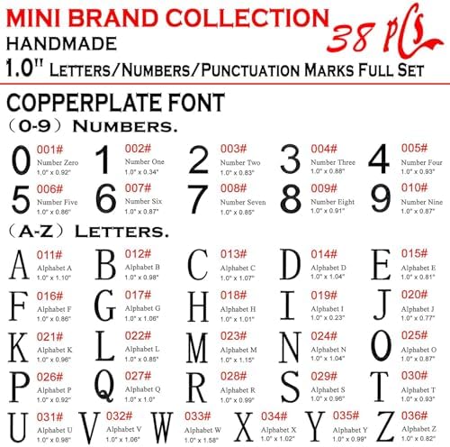38Pcs Mini 1" Branding Irons, Alphabet & Number Set, A-Z & 0-9 - Image 4