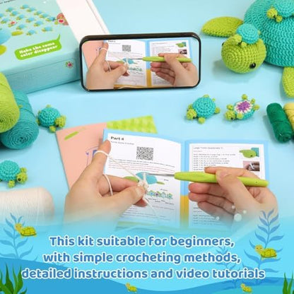Crochet Kit for Beginners, 21 Pcs Turtles Crochet Animal Kit for Adults - Image 3