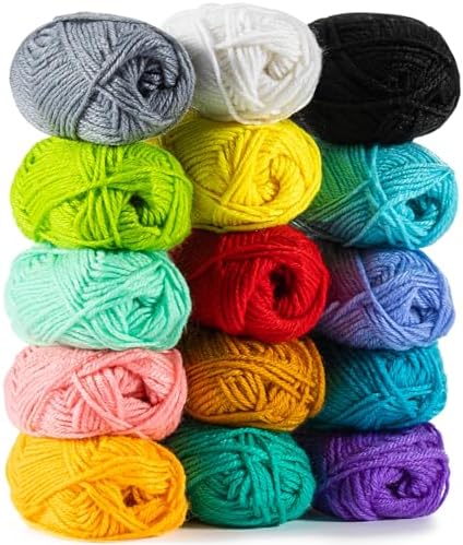 MAQIHAN 15x20g Acrylic Yarn for Crocheting - Soft Knitting Yarn for Crafts by MaqiIhanCustomOfficial