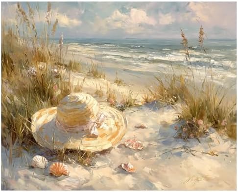 xcemhil Beach Paint by Numbers Kit for Adults Beginner, Beach Paint by Numbers for Adult, Acrylic Paint by Number Kits Suitable for Home Wall Art Decor Gifts 16x20 Inch by Unknown