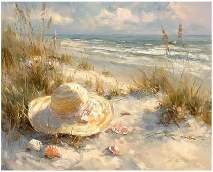 xcemhil Beach Paint by Numbers Kit for Adults Beginner, Beach Paint by Numbers for Adult, Acrylic Paint by Number Kits Suitable for Home Wall Art Decor Gifts 16x20 Inch by Unknown