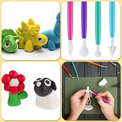 Outus 20 Pieces Plastic Clay Tools Clay Sculpting Modeling Double Head Ceramic Pottery Tool Kit Cook Decorating Tools for Crafts DIY Shaping and Sculpting, Assorted Colors - Image 6