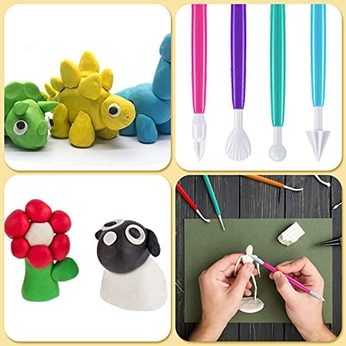 Outus 10 Pieces Plastic Clay Tools Clay Sculpting Modeling Double Head Ceramic Pottery Tool Kit Cook Decorating Tools for Crafts DIY Shaping and Sculpting, Assorted Colors - Image 6