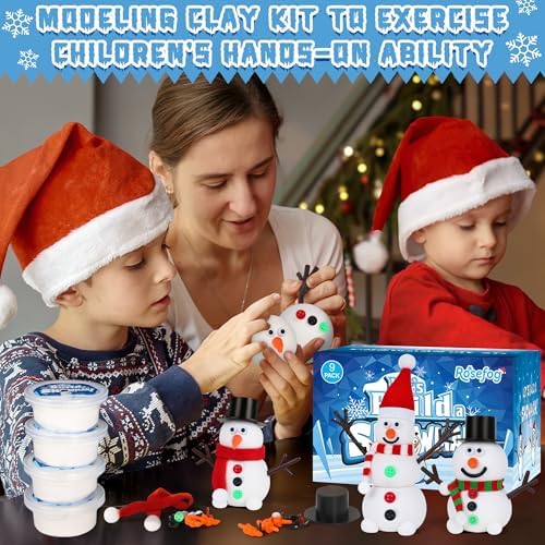 9 Pack Christmas Crafts, DIY Snowman Clay for Kids, Gifts Stocking Stuffer - Image 4