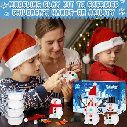 9 Pack Christmas Crafts, DIY Snowman Clay for Kids, Gifts Stocking Stuffer - Image 4