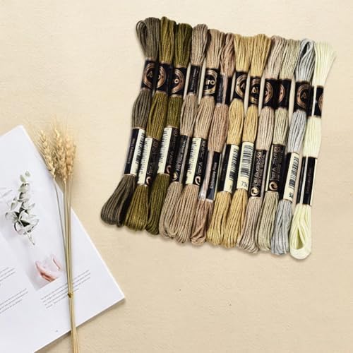 12 Skeins 105 Yards 6 Ply Brown Embroidery Thread Assorted Gradient Bulk Friendship Bracelet String Variegated Cross Stitch Yarn Polyester Floss Set for Crochet Hand Sewing Knitting Crafts - Image 3