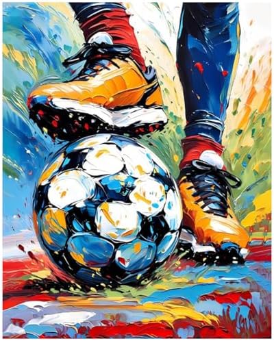 Soccer Paint by Numbers Kit for Adults Sports Paint by Numbers for Adult by Aestalrcus
