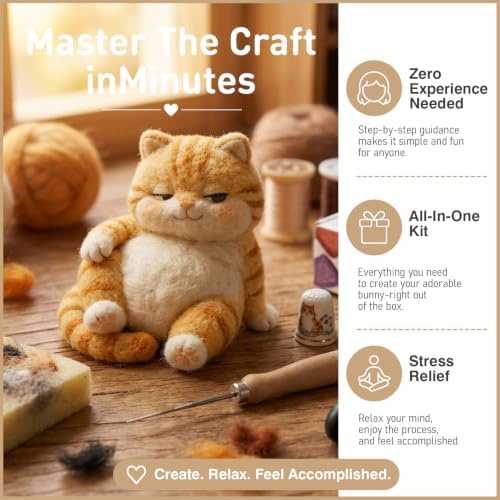 FACE N FACE DIY Needle Felting Kit Cute Beagle Puppy – Needle Felting Starter Kit with Fiber Roving, Needles, Felting Pad & Instructions | Felted Dog Kit for Beginners Adults | DIY Craft Gift - Image 3