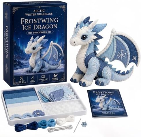 Arctic Winter Guardians DIY Patchwork Kit, Felt Arctic Winter Guardians Sewing Craft Kit, 3D Patchwork Fantasy Creature, DIY Plush Animal Sewing Kit, Handmade Craft Gift for Beginners (#I) by Unknown
