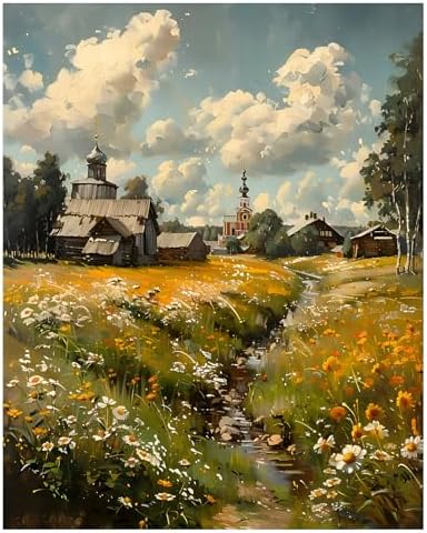 xcemhil Landscape Paint by Numbers Kit for Adults Beginner, Landscape Paint by Numbers for Adult, Acrylic Paint by Number Kits Suitable for Home Wall Art Decor Gifts - 16x20 Inch by Unknown