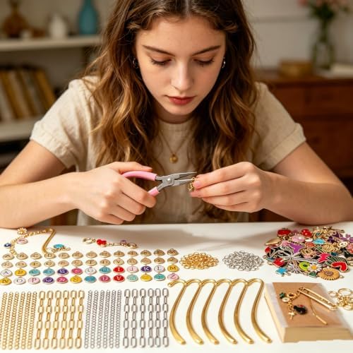 361 Pcs Metal Bookmarks Making Kit DIY Metal Bar Beadable Bookmark Kit - Image 5