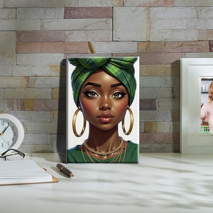 HeeBenor Framed Paint by Numbers Kit for Adults, Black Women, 8x12 Inch - Image 7