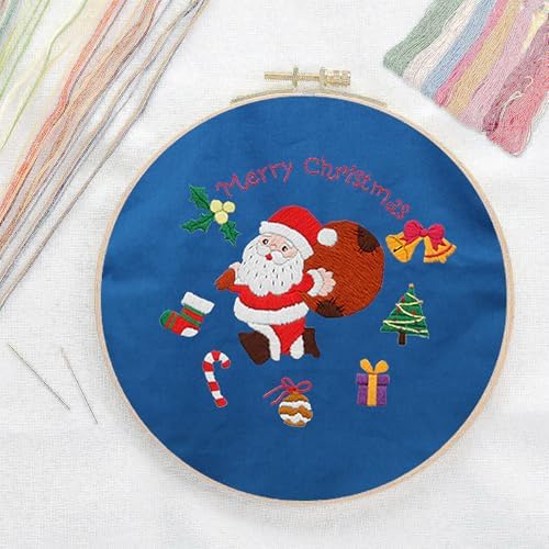 CREAWONDER Canvas Tote Bag Embroidery Kit with Pattern for Beginners, Arts and DIY Embroidery Crafts Kits for Adults, Include Instructions, Thimble, Embroidery Hoops, Color Threads and Tool - Image 3