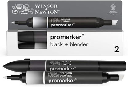 Winsor & Newton ProMarker Set, 2 Count, Black + Blender