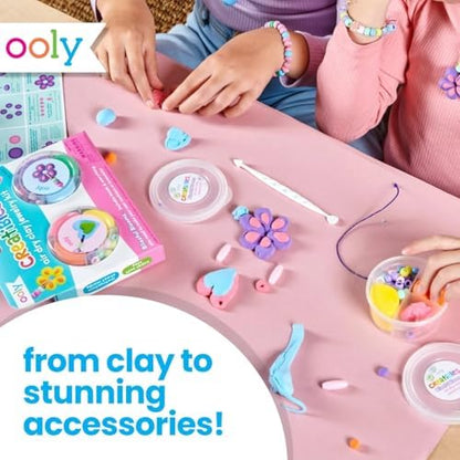 Ooly Air Dry Clay Bracelet & Necklace Jewelry Kit, 2 Reusable Cases, 6 Colors - Image 4
