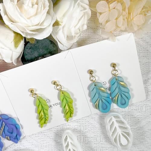 Xaekicr Polymer Clay Cutters Feather Leaf Set – 3PCS Boho Clay Earring Cutters for Polymer Clay Jewelry, Hollow Leaf Clay Cutters Shapes and Tools for DIY Earrings and Crafts - Image 4