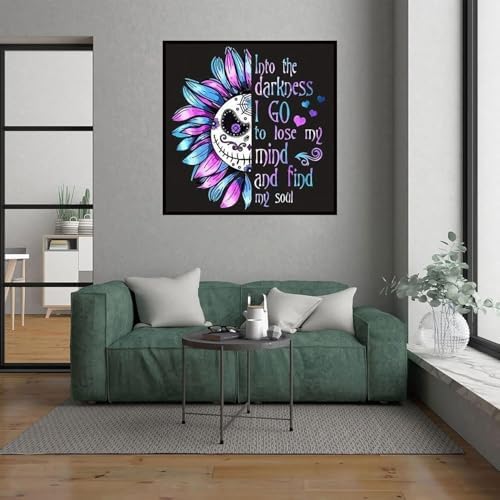 Xylogist Cute Sugar Skull Diamond Art Kits for Adults 14x14 Inch - Image 2