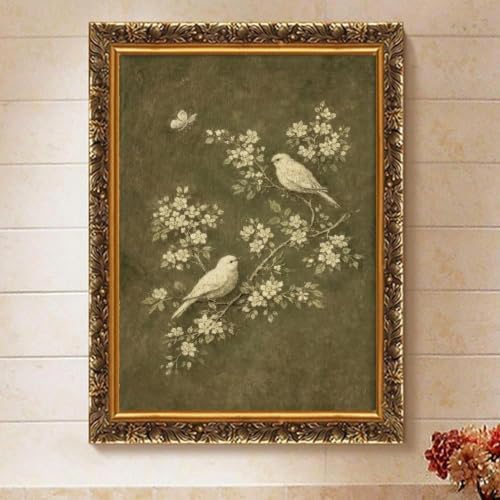 Vintage Bird Paint by Numbers Kit for Adults Framed Canvas, Frameworkless - Image 4