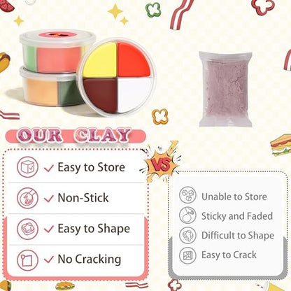 Aestd-ST Air Dry Clay Kit - Food Toy Theme, Modeling Clay for Kids - Image 4