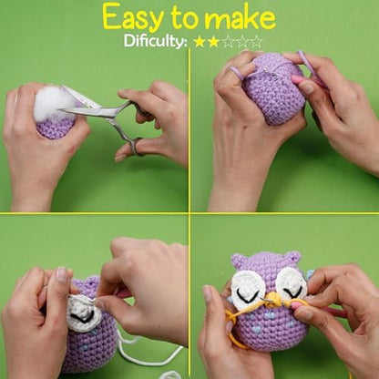 Crochet Kit for Beginners, Crochet Animal Kit with Video Tutorials & Soft Yarn, Craft Kits for Teens & Adults: Penguin, Dinosaur & Octopus Amigurumi Crochet Kit, Easy Knitting Kit, Crafts Crochet Kits - Image 4