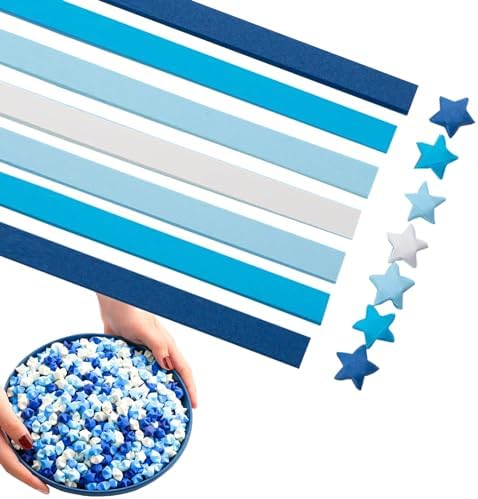 Origami Paper Stars, Colorful Handcraft Origami Lucky Star Paper DIY Paper Arts Creativity Hand Art Crafts (Blue gradient (1350) sheets) by Hvogvok