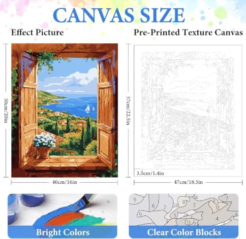 ZRIZQ Paint by Numbers Kit for Adults Beginner,Landscape Scenery,16x20 - Image 2