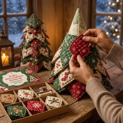 TREBIN DIY Patchwork Animal Kit, Fabric Sewing Set for Adults, Handmade Patchwork Craft Set for Decorative Gnome Halloween Christmas Ocean Animal Home Decor Project (Angel DIY Quilted Christmas Tree) - Image 3