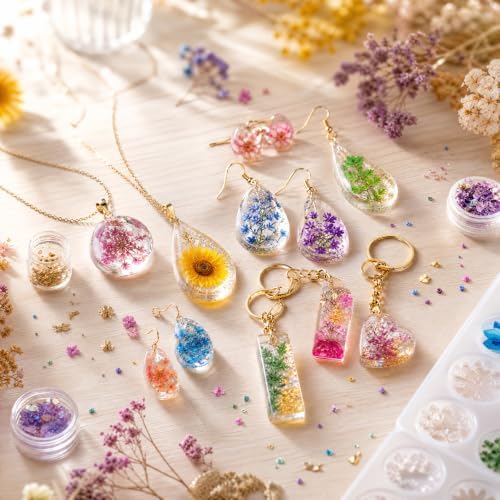 QimYiag 138 Pcs DIY Resin Kit, Epoxy Resin Kit, Resin Jewelry Making Kit Silicone Molds for DIY Crafts Jewelry Making - Image 5