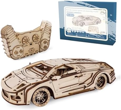 3D Wooden Puzzle Retro Sports Car for Adults - Image 2