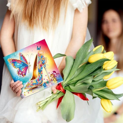 C'eitura Jeweled Diamond Art Painting Greeting Cards, 6Pcs DIY Card Kit - Image 4