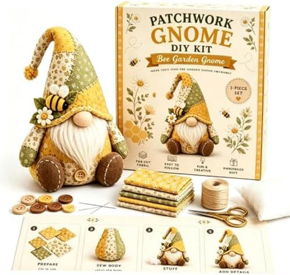 DIY Patchwork Animal Kit,Make Your own Cute Animals; Christmas Elf Patchwork Kit; Suitable for Adults and Beginners as a Sewing Project; Perfect for Home Decor and Gifts (Yellow Bee) by Unknown