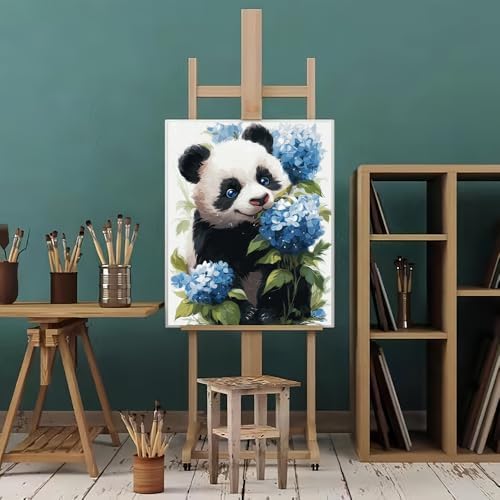 Natuyalo Panda Paint by Numbers Kit for Adults Beginner, Animals Adult Paint by Number Kits on Canvas, Easy Canvas Paint by Numbers for Adults for Home Wall Decor 16x20 inch - Image 2