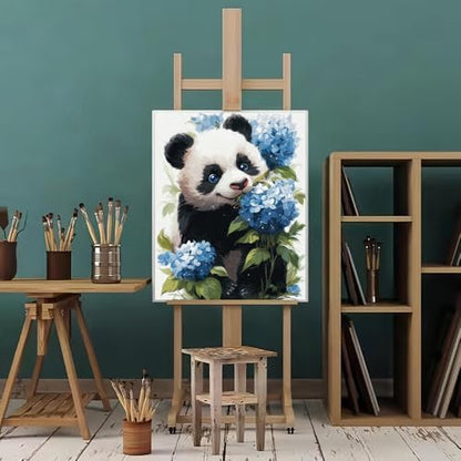 Natuyalo Panda Paint by Numbers Kit for Adults Beginner, Animals Adult Paint by Number Kits on Canvas, Easy Canvas Paint by Numbers for Adults for Home Wall Decor 16x20 inch - Image 2