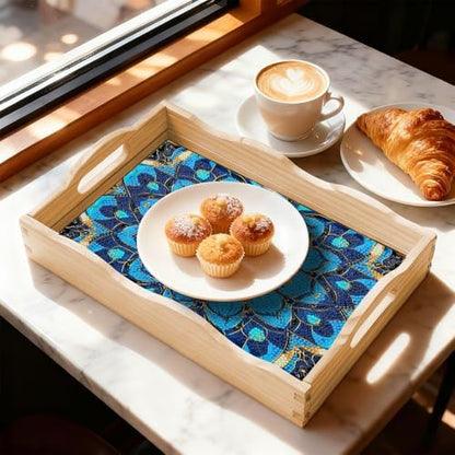 DOTSOPS Mandala Diamond Painting Wooden Serving Tray with Handle for Adults - Image 6