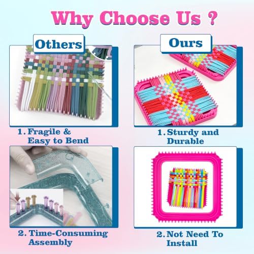 432 Pcs Weaving Loom Kit for Kids,DIY Arts & Crafts Kit with 12 Color Loops - Image 4