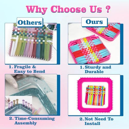 432 Pcs Weaving Loom Kit for Kids,DIY Arts & Crafts Kit with 12 Color Loops - Image 4