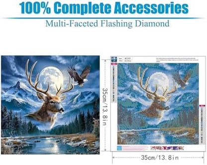 Lophomie Diamond Art Kits for Adults, 5D Deer & Eagle Diamond Painting Kits - Image 5