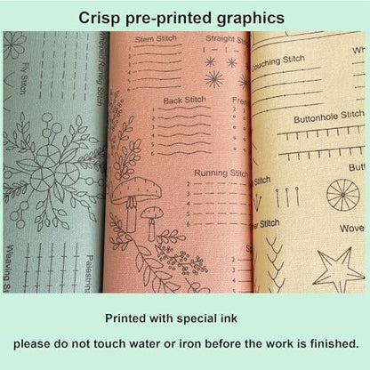Myfilicity Embroidery Beginners Stitch Practice kit, 3 Embroidery Starter Kits, Learn 30 Different Stitching Techniques for Craft Enthusiasts to Hand-Stitch Fabric and Learn Embroidery Skills… - Image 2