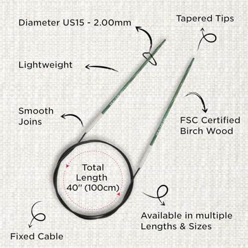 KnitPro Dreamz Fixed Circular Needles 40" (100cm) | US Size 0 (2mm) - Image 3