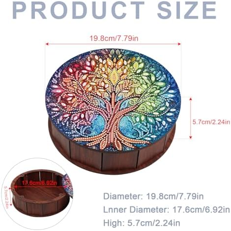 DIY Diamond Painting Fruit Bowl Storage Box, Tree Decorated Tray Diamond Painting Craft Set, for organising Desk Items, a Versatile and Creative Handmade Gift - Image 2