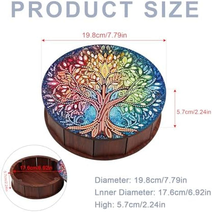 DIY Diamond Painting Fruit Bowl Storage Box, Tree Decorated Tray Diamond Painting Craft Set, for organising Desk Items, a Versatile and Creative Handmade Gift - Image 2