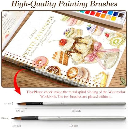 Watercolor Workbook for Beginners,18 Baking Water Coloring Book,Relaxing & Easy to Paint Water Coloring Book with 24 Colors-Perfect for Gifting to Creativity & Joy for Adults - Image 2