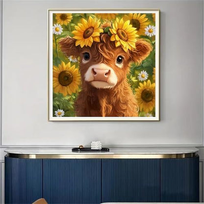 Highland Cattle Cross Stitch Kits for Beginners Adults, Sunflower Patterns Dimensions Needlepoint Art Crafts,Counted Cross Stitch Kits Embroidery Kits for Beginners Adults for Home Decor - Image 4